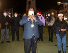 la Municipalidad de San Sebastián, realizaron el lanzamiento de las fiestas navideñas y encendido de luces